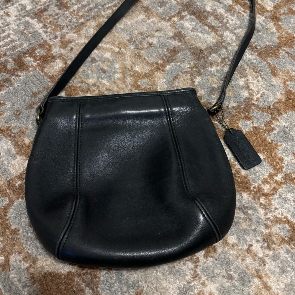 Coach vintage black leather crossbody bag
